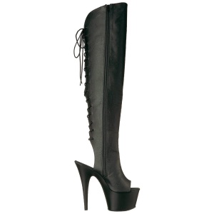Nero Ecopelle 18 cm ADORE-3019 plateau stivali alti con tacco