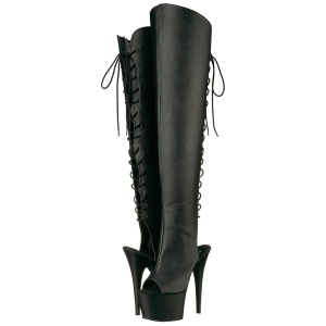 Nero Ecopelle 18 cm ADORE-3019 plateau stivali alti con tacco