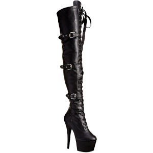 Nero Ecopelle 18 cm ADORE-3028 plateau stivali alti con tacco