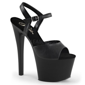 Nero Ecopelle 18 cm Pleaser SKY-309 Plateau Tacchi Alti a Spillo