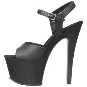 Nero Ecopelle 18 cm Pleaser SKY-309 Plateau Tacchi Alti a Spillo