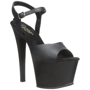 Nero Ecopelle 18 cm Pleaser SKY-309 Plateau Tacchi Alti a Spillo