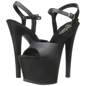 Nero Ecopelle 18 cm Pleaser SKY-309 Plateau Tacchi Alti a Spillo