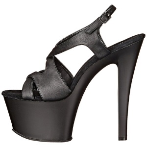 Nero Ecopelle 18 cm Pleaser SKY-330 Plateau Tacchi Alti a Spillo