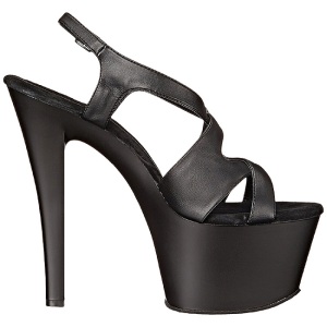 Nero Ecopelle 18 cm Pleaser SKY-330 Plateau Tacchi Alti a Spillo