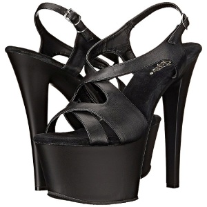 Nero Ecopelle 18 cm Pleaser SKY-330 Plateau Tacchi Alti a Spillo