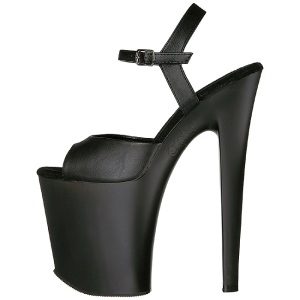 Nero Ecopelle 20 cm Pleaser XTREME-809 Tacchi Alti Plateau