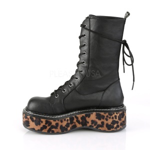 Nero Ecopelle 5 cm EMILY-350 stivaletti demoniacult con plateau