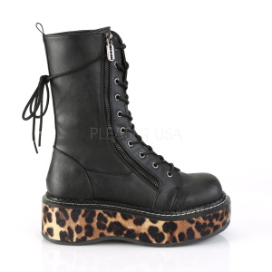 Nero Ecopelle 5 cm EMILY-350 stivaletti demoniacult con plateau