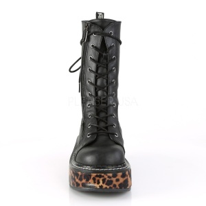 Nero Ecopelle 5 cm EMILY-350 stivaletti demoniacult con plateau