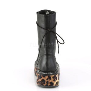 Nero Ecopelle 5 cm EMILY-350 stivaletti demoniacult con plateau