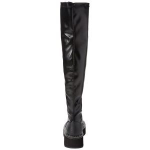 Nero Ecopelle 5 cm EMILY-375 stivali sopra il ginocchio con lacci