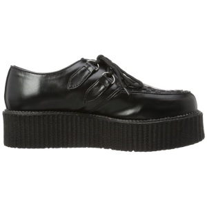 Nero Ecopelle V-CREEPER-502 Scarpe Creepers da Uomo Plateau