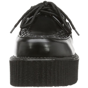 Nero Ecopelle V-CREEPER-502 Scarpe Creepers da Uomo Plateau