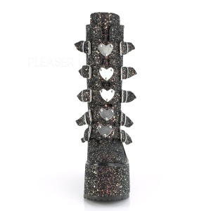 Nero Glitter 14 cm SWING-230G stivali cyberpunk con plateau