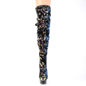 Nero Lustrini 15 cm DELIGHT-3004 Stivali Alti Pleaser