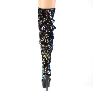 Nero Lustrini 15 cm DELIGHT-3004 Stivali Alti Pleaser