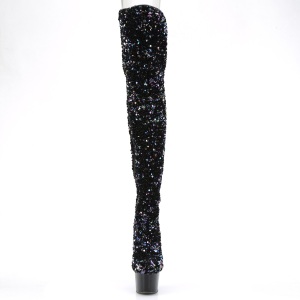 Nero Lustrini 20 cm ADORE-3020 stivali overknee piattaforma exotic pole