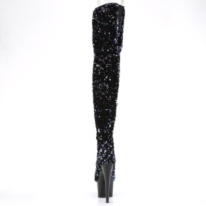 Nero Lustrini 20 cm ADORE-3020 stivali overknee piattaforma exotic pole
