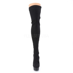 Nero Lycra 15 cm DELIGHT-3003 Stivali alti e sopra al ginocchio