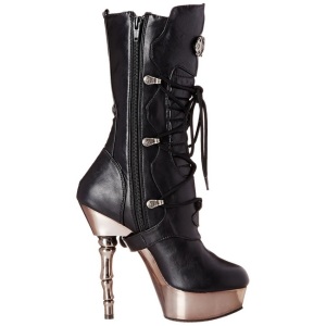 Nero Matto 14 cm MUERTO-1026 Plateau Stivaletti Gotico