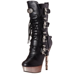 Nero Matto 14 cm MUERTO-1026 Plateau Stivaletti Gotico