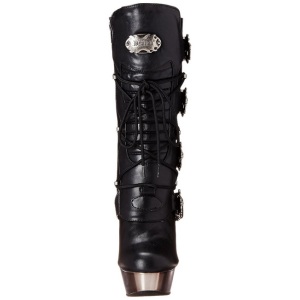 Nero Matto 14 cm MUERTO-1026 Plateau Stivaletti Gotico