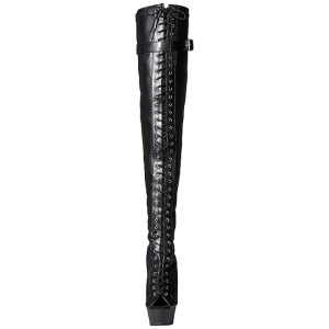 Nero Matto 15 cm DELIGHT-3025 plateau suola stivali alti lunghi con tacco