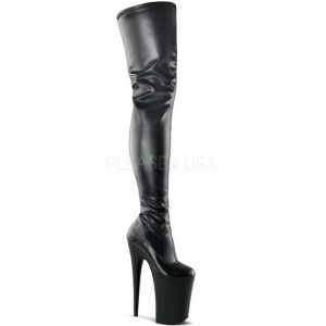 Nero Matto 23 cm PLEASER INFINITY-4000 Stivali Overknee Plateau