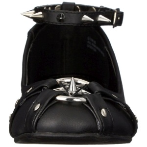 Nero Matto STAR-23 scarpe gotico ballerine tacco basse