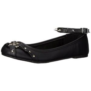 Nero Matto STAR-23 scarpe gotico ballerine tacco basse