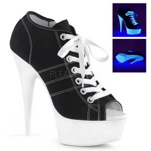 Nero Neon 15 cm DELIGHT-600SK-01 Scarpe da ginnastica con tacco in tela