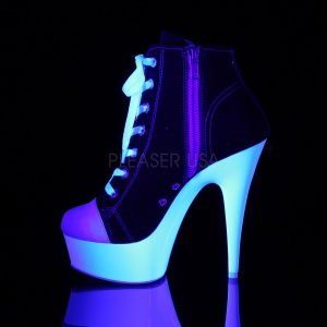 Nero Neon 15 cm DELIGHT-600SK-02 Scarpe da ginnastica con tacco in tela