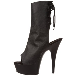 Nero Opaco 15 cm DELIGHT-1018 Plateau Stivaletti Donna
