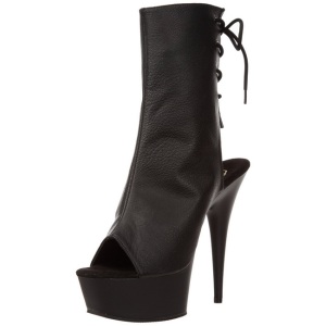 Nero Opaco 15 cm DELIGHT-1018 Plateau Stivaletti Donna