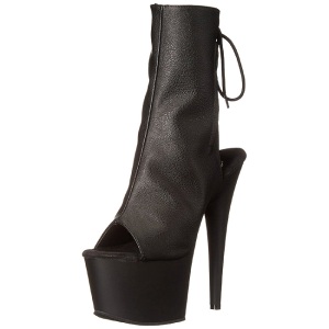 Nero Opaco 18 cm Pleaser ADORE-1018 Plateau Stivaletti Donna