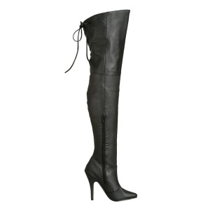 Nero Pelle 13 cm LEGEND-8899 stivali overknee tacco alto