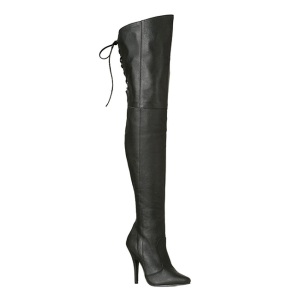 Nero Pelle 13 cm LEGEND-8899 stivali overknee tacco alto