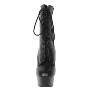 Nero Pelle 15,5 cm DELIGHT-1020 Plateau Stivaletti Donna