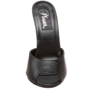 Nero Pelle 15 cm DOMINA-101 Ciabattina Tacchi Alti