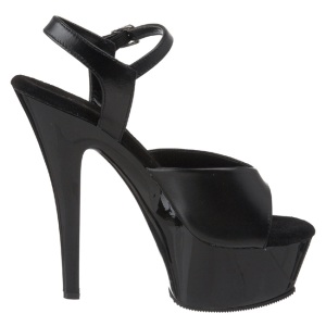 Nero Pelle 15 cm Pleaser KISS-209 Tacchi Alti Plateau