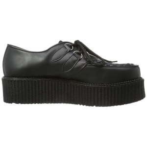 Nero Pelle 5 cm CREEPER-402 Scarpe Creepers da Uomo Plateau