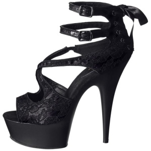 Nero Raso 15 cm Pleaser DELIGHT-678LC Plateau Tacchi Alti