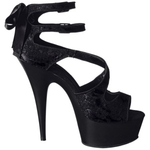 Nero Raso 15 cm Pleaser DELIGHT-678LC Plateau Tacchi Alti