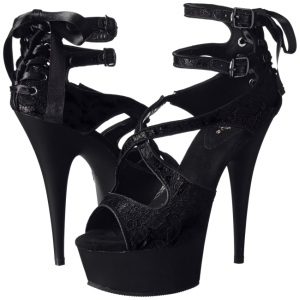 Nero Raso 15 cm Pleaser DELIGHT-678LC Plateau Tacchi Alti