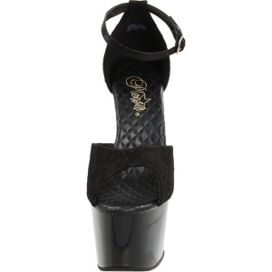 Nero Raso 18 cm Pleaser ADORE-768 Plateau Tacchi Alti a Spillo