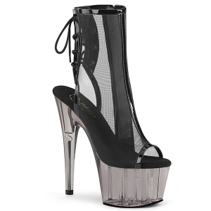 Nero Rete 18 cm Pleaser ADORE-1018MSHT Plateau Stivaletti Donna