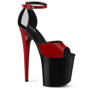 Nero Rosso 20 cm FLAMINGO-889 tacco alto pleaser con plateau