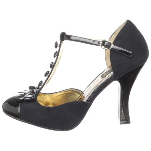 Nero Scamosciata 10 cm SMITTEN-10 Rockabilly scarpe dcollet con tacchi bassi