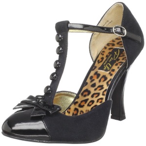 Nero Scamosciata 10 cm SMITTEN-10 Rockabilly scarpe dcollet con tacchi bassi